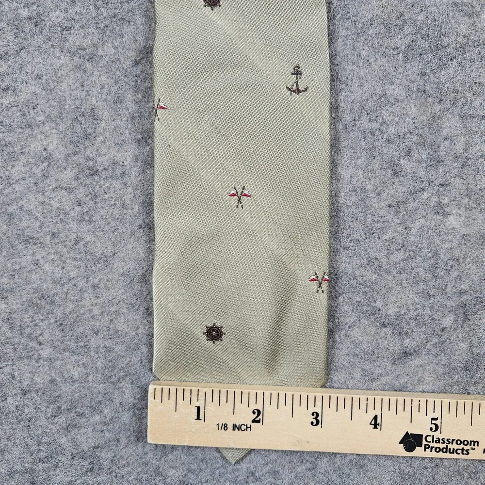 Chaps Ralph Lauren Vintage Silk Neck Tie Nautical Theme Champagne‎ Color SNAGS